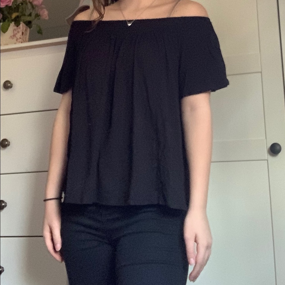 Black Off The Shoulder Shirt